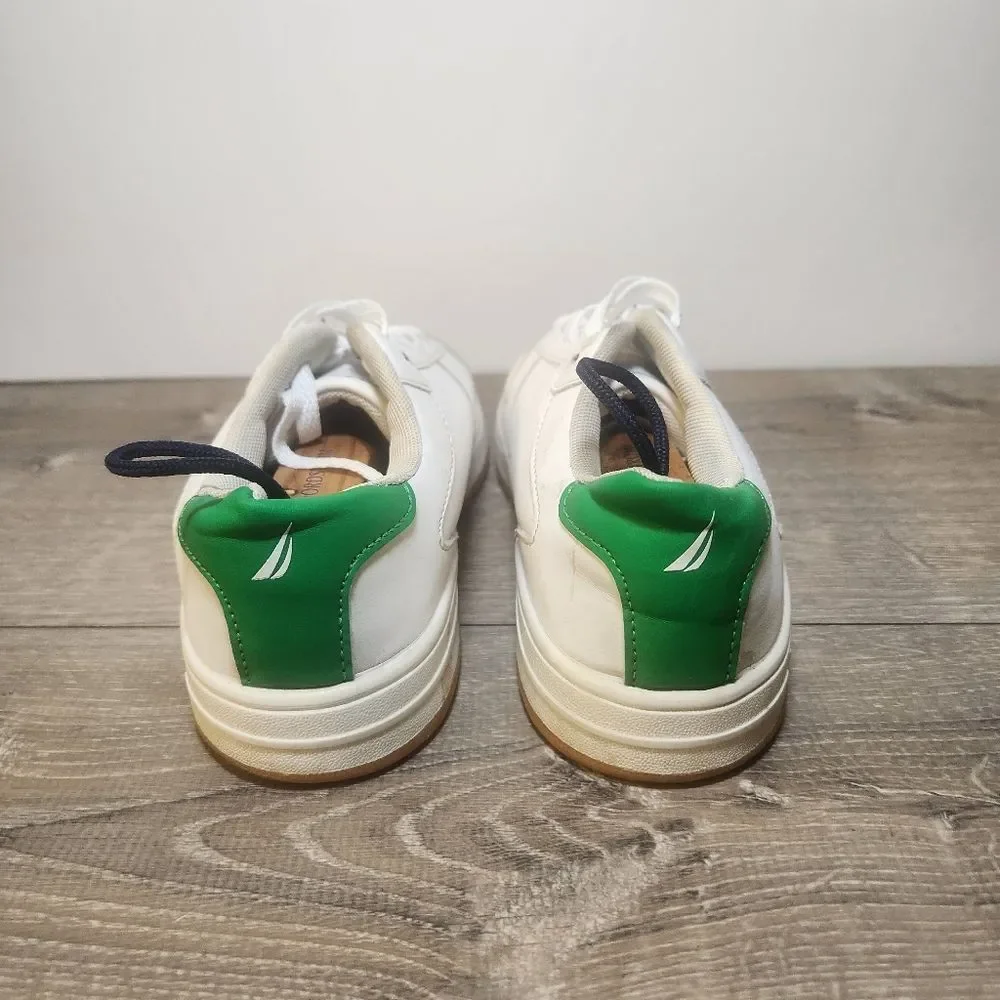 Nautica Stafford Shoes Youth Low Top‎ Shoes Sneakers Size 4 White & Green